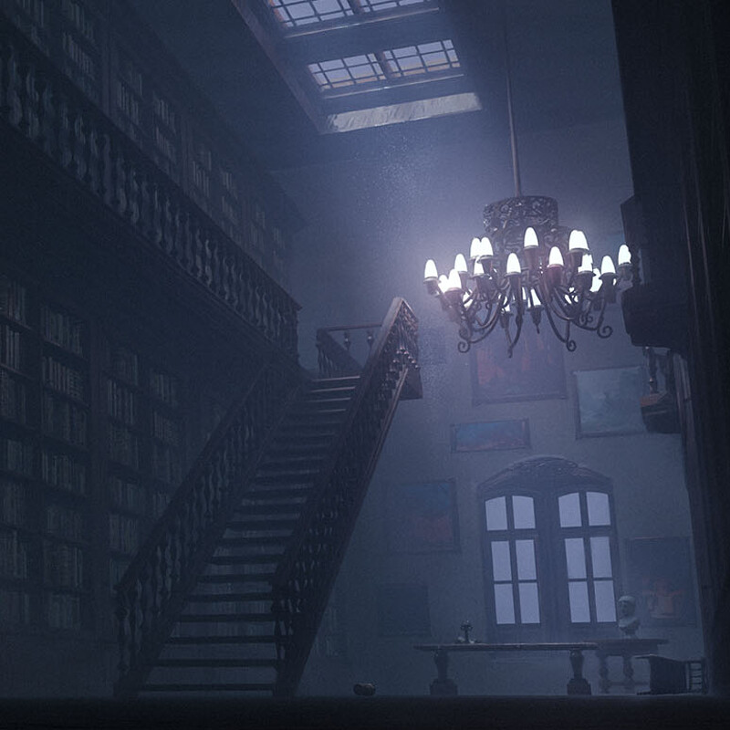 Victorian Interior, A library