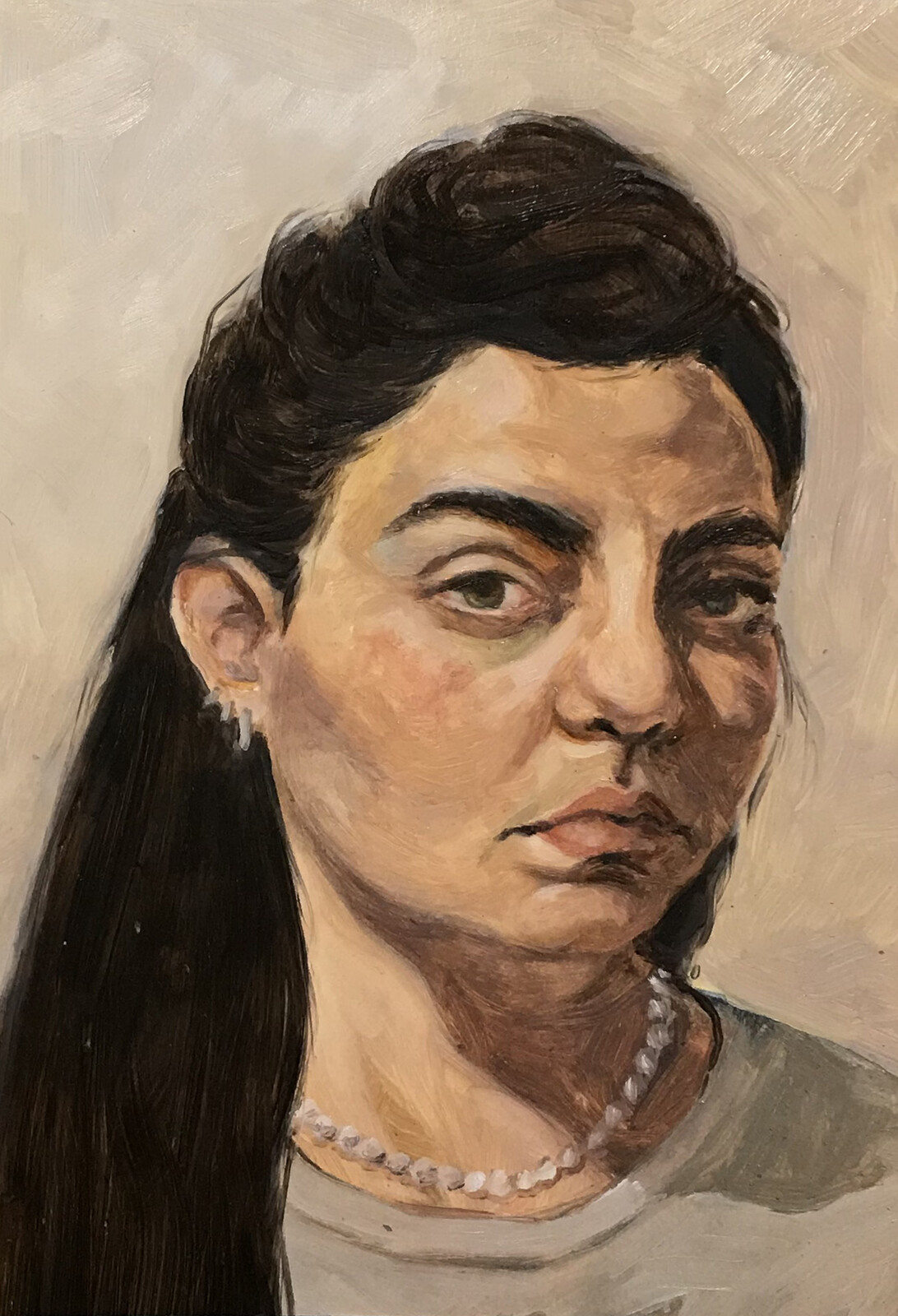 Self portrait
medium: oil
size: 16.5 x 11.7 in
