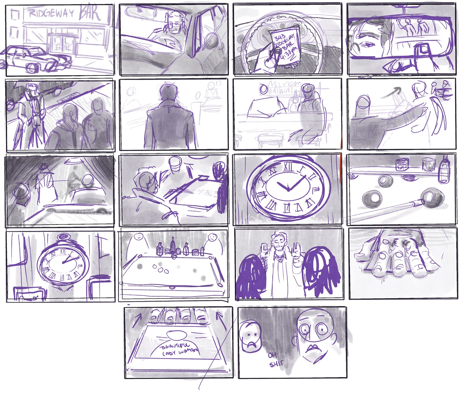 First Sketches of Storyboard- more panels were added for clarity
