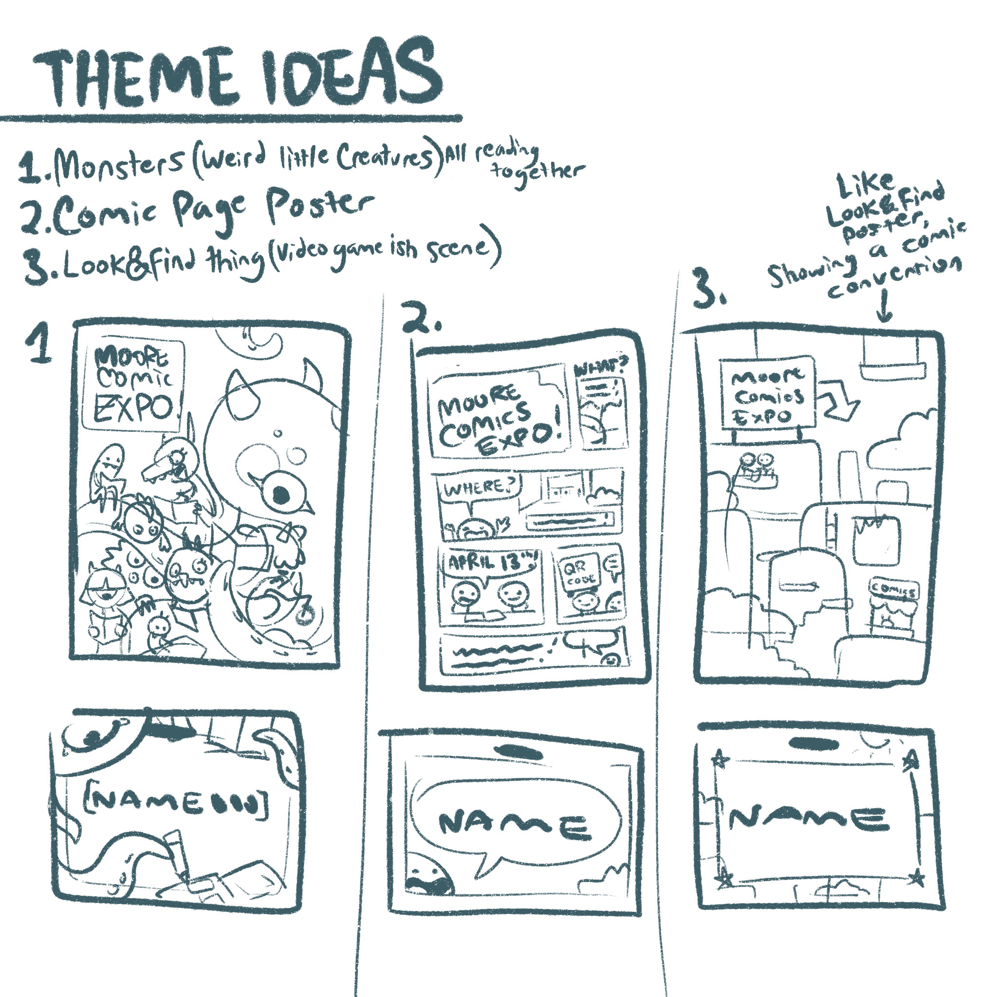 Theme Concepts (name tag project dropped)