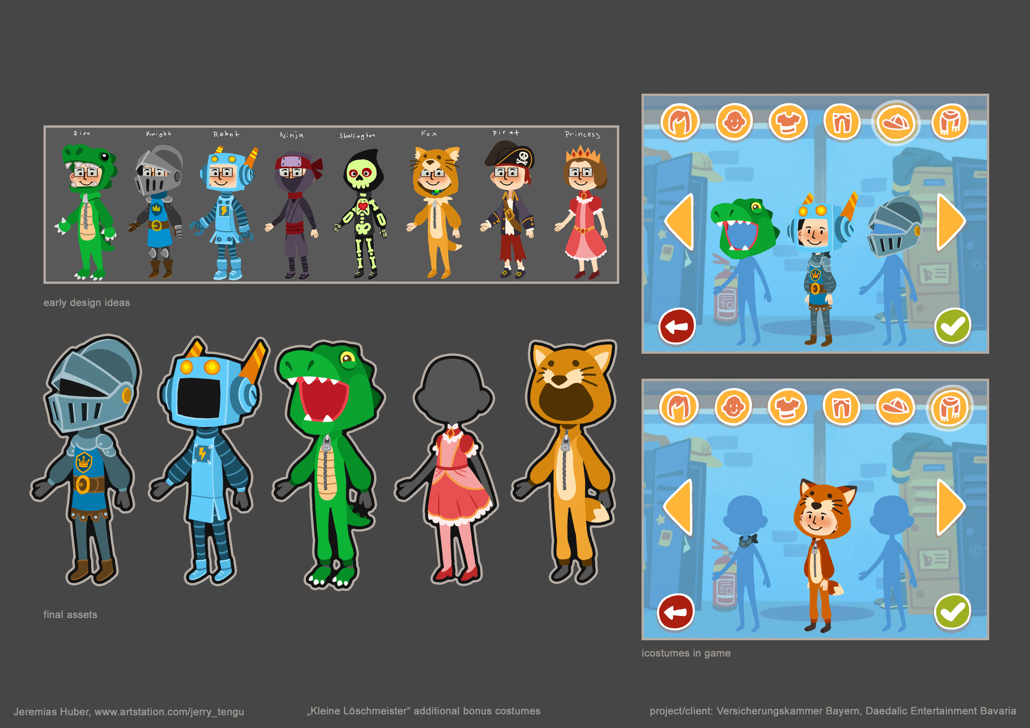 costume designs and assets, background and base character was created by Elena Reinertz