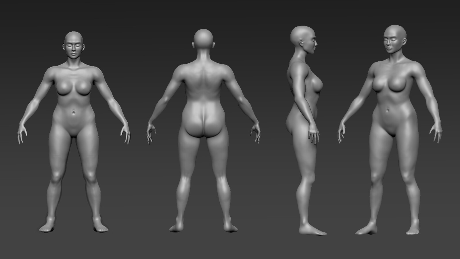 Aliens Vasquez Concept - Base model sculped in Zbrush, used for paint over.