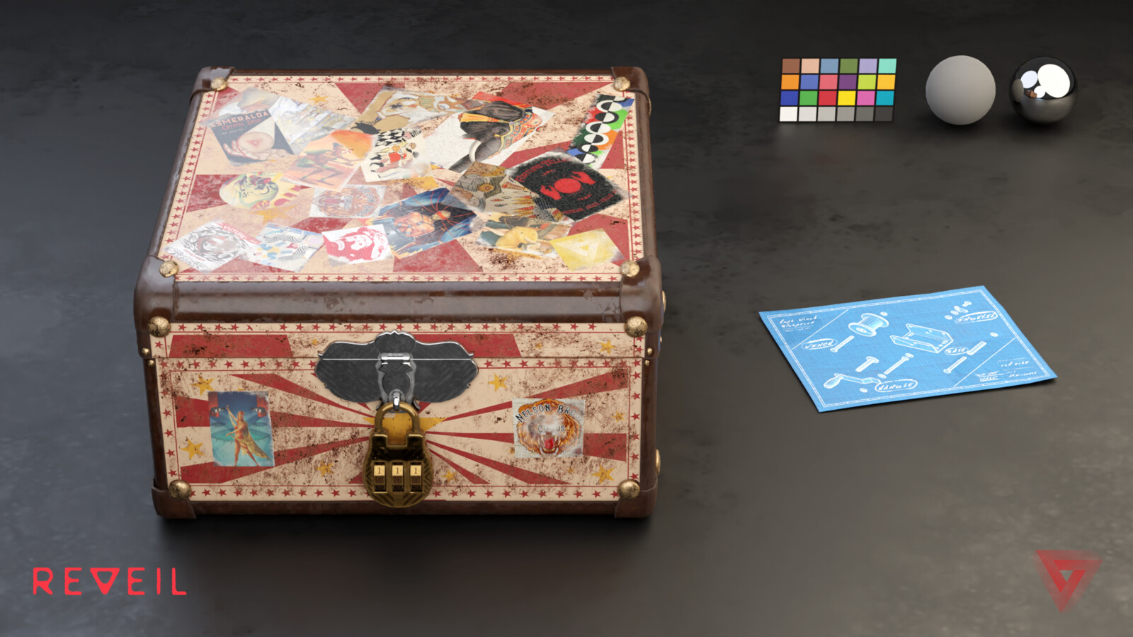 Puzzle Case with blueprint