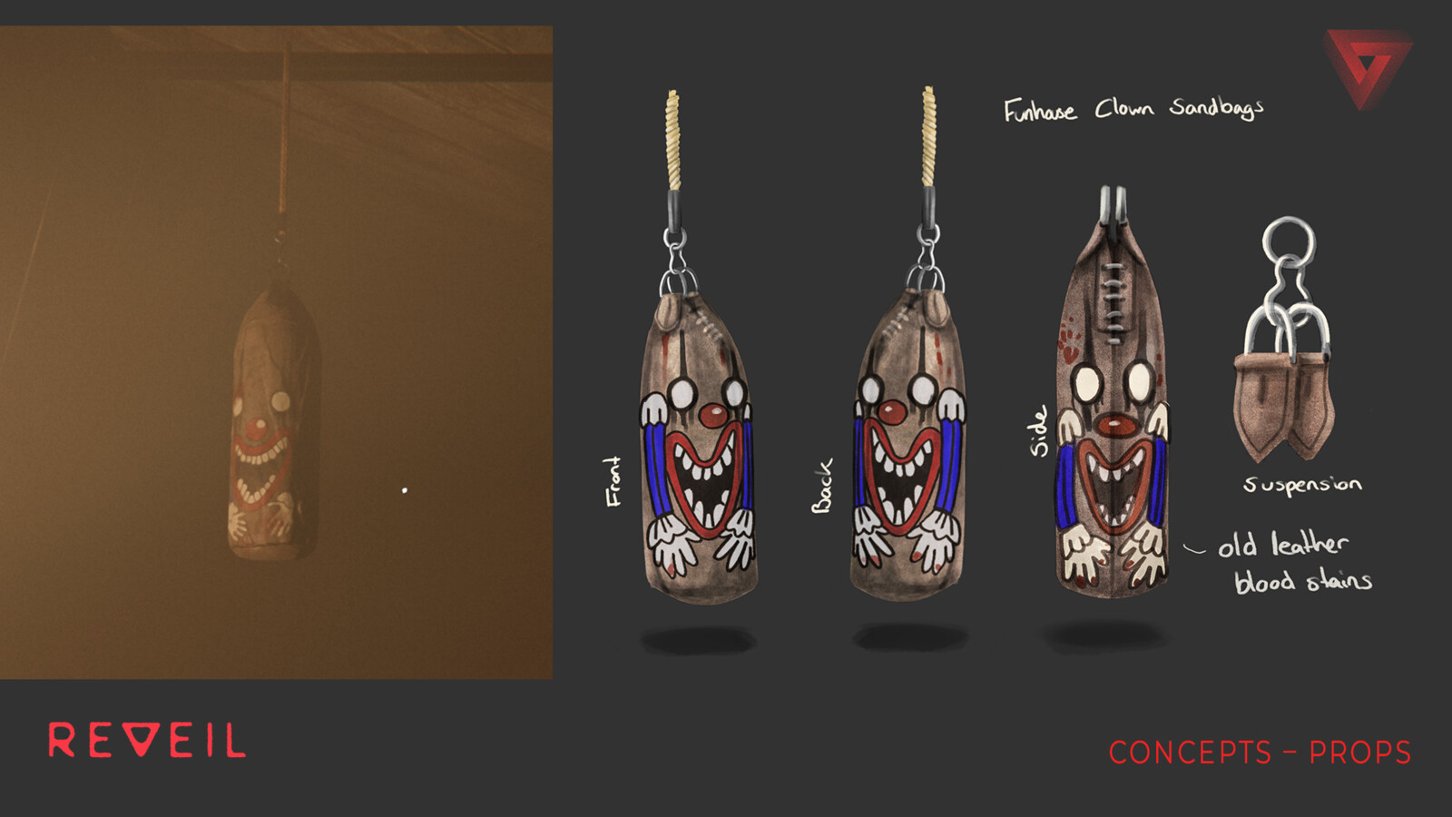 concept art for a clown sand bag