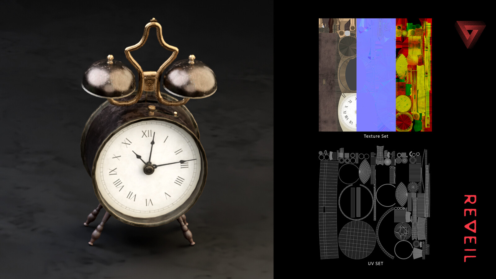 Texture and UV Set of Clock 3