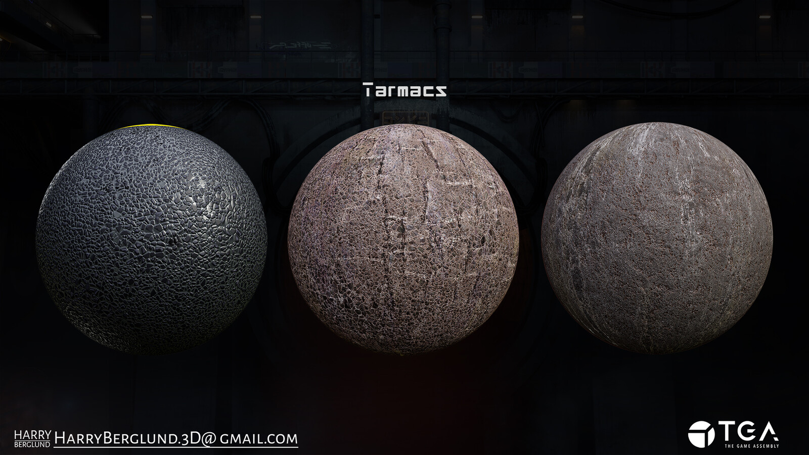 The three tarmacs used to create my street