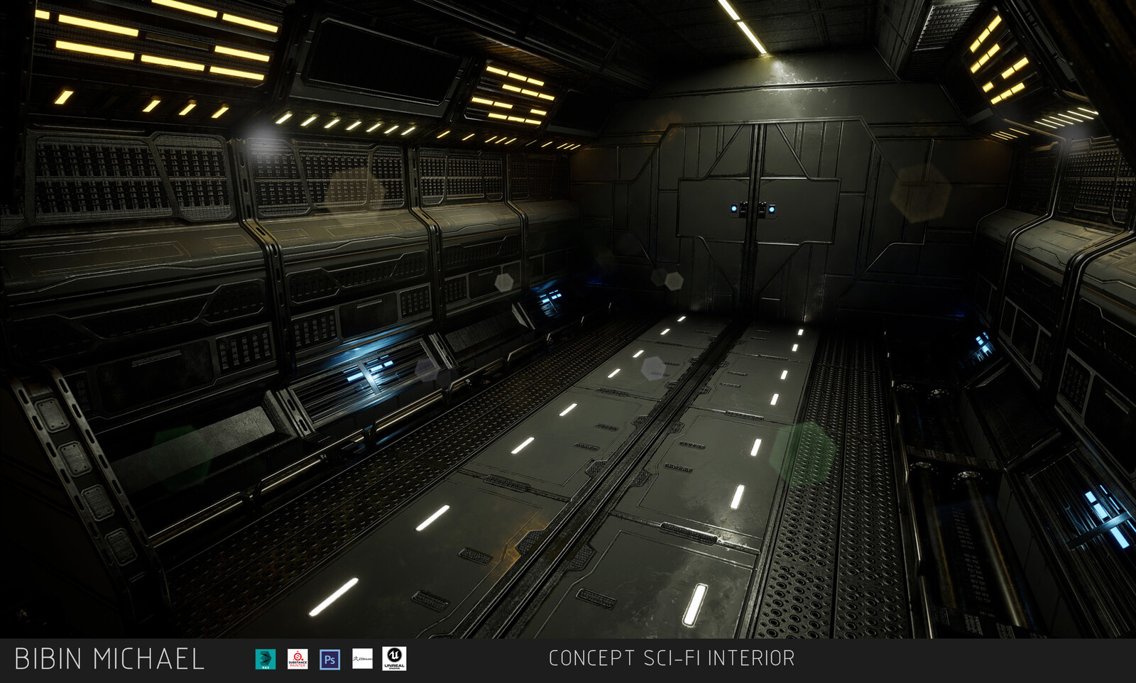 Concept sci-fi Spaceship interior