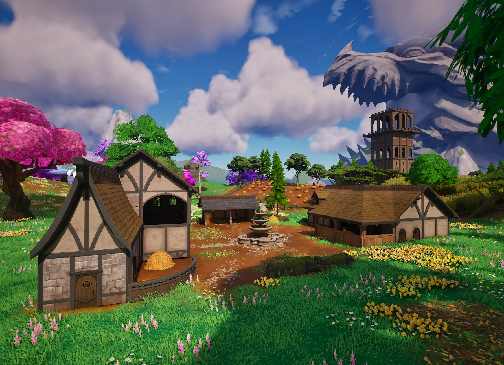 ArtStation - Fortnite Island Project: Avalon - Pink Stone Forest, Golden  Grain Farm, and Cornelia Lake