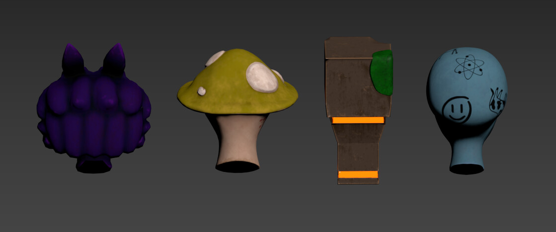 Customer heads with textures