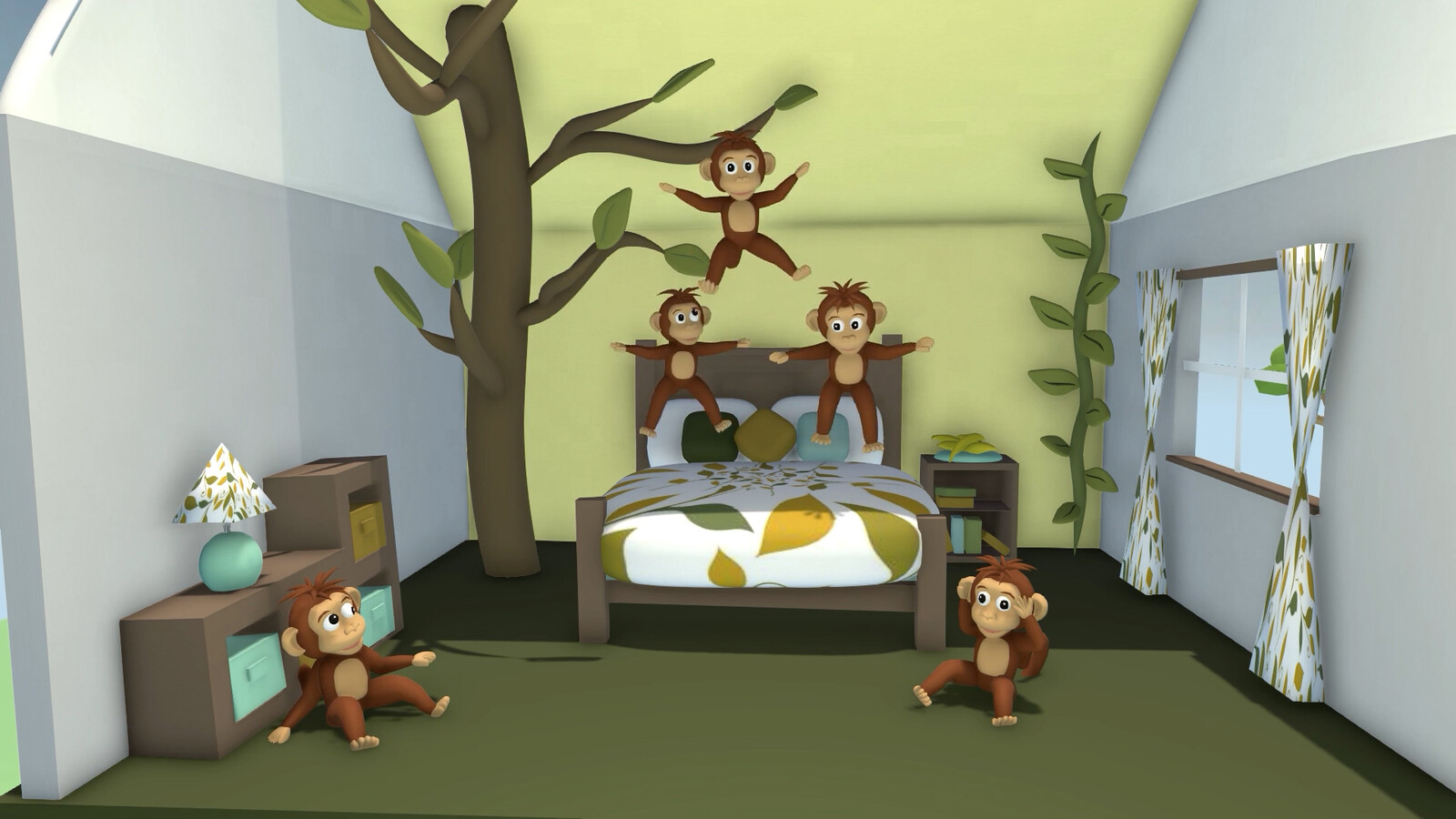 5 Little Monkeys Jumping on the Bed