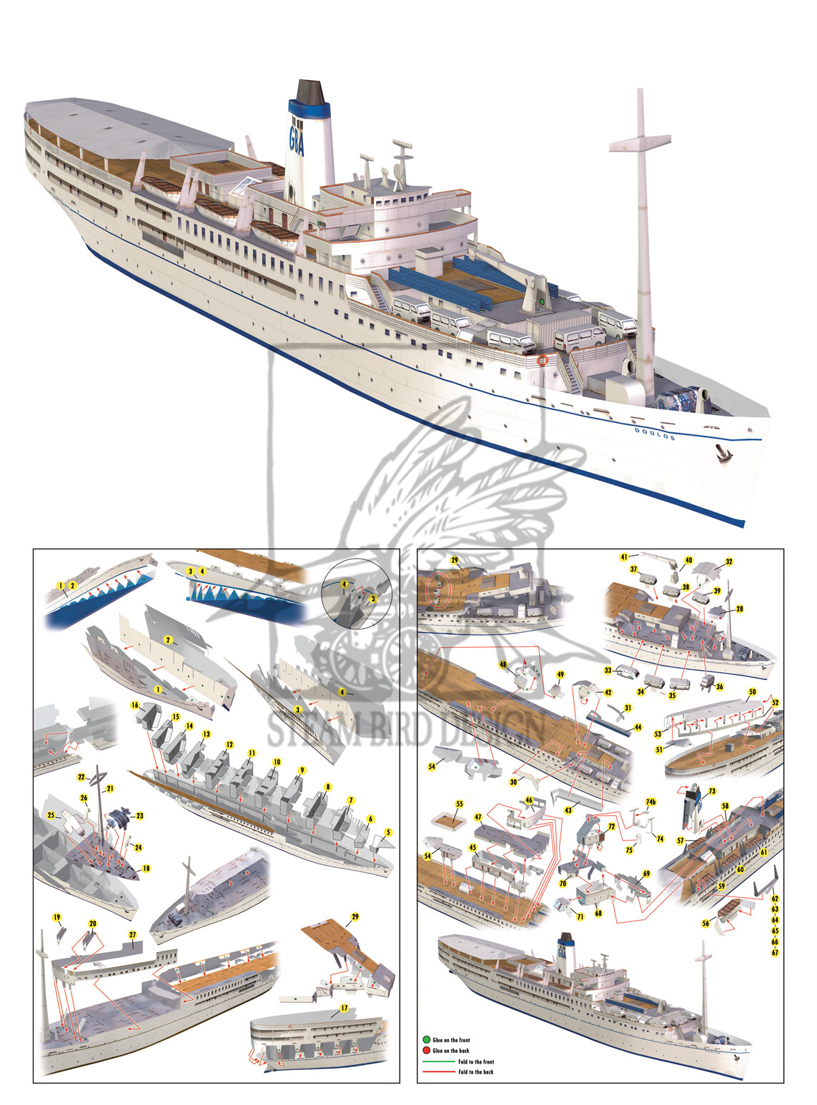 Cut and Assembly Model of the "Doulos" ship of Operation Mobilization.