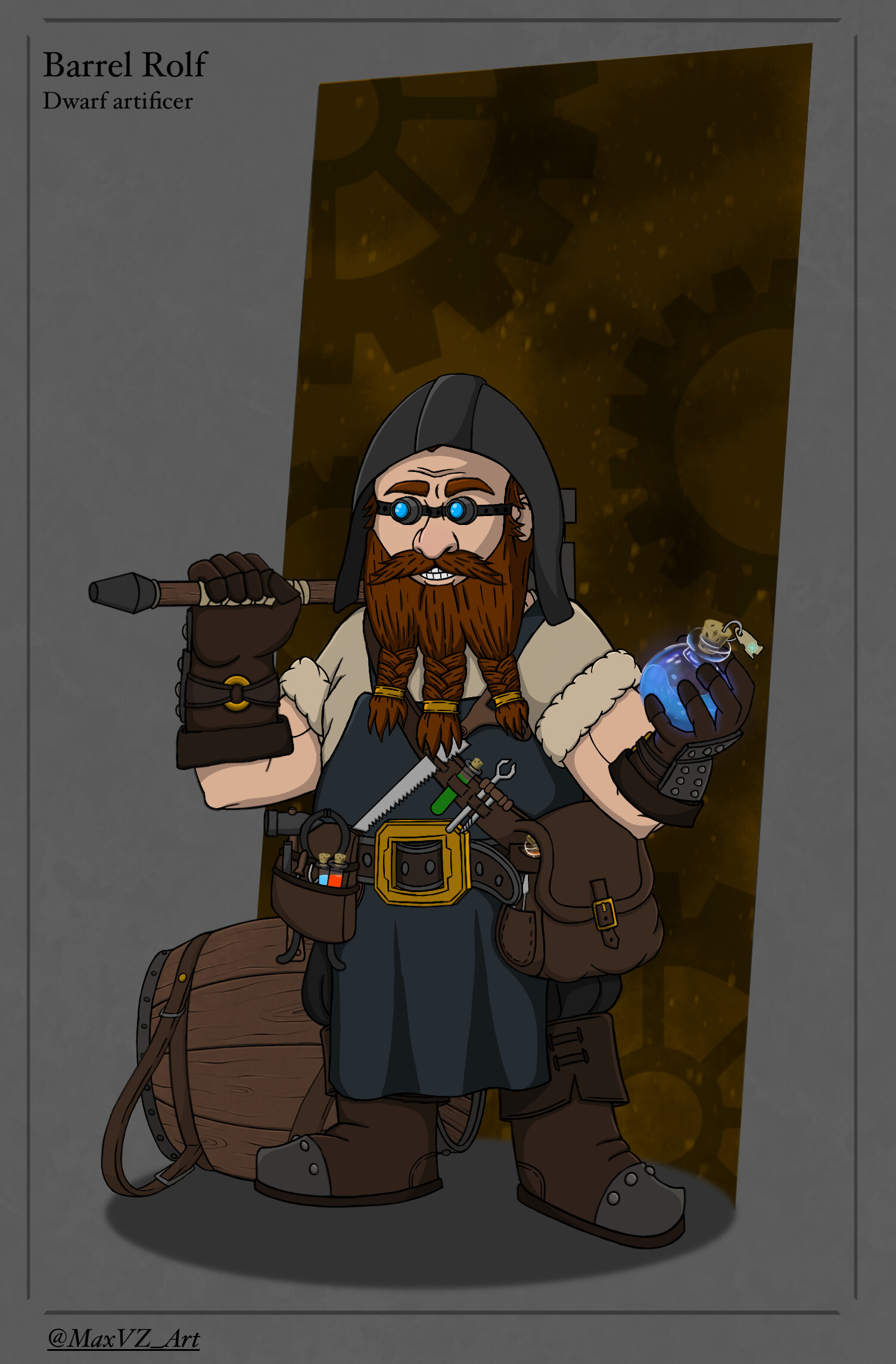 Max van Zelm D&D dwarf artificer class character