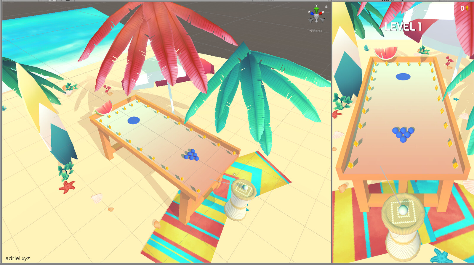 Unity scene and in-engine preview