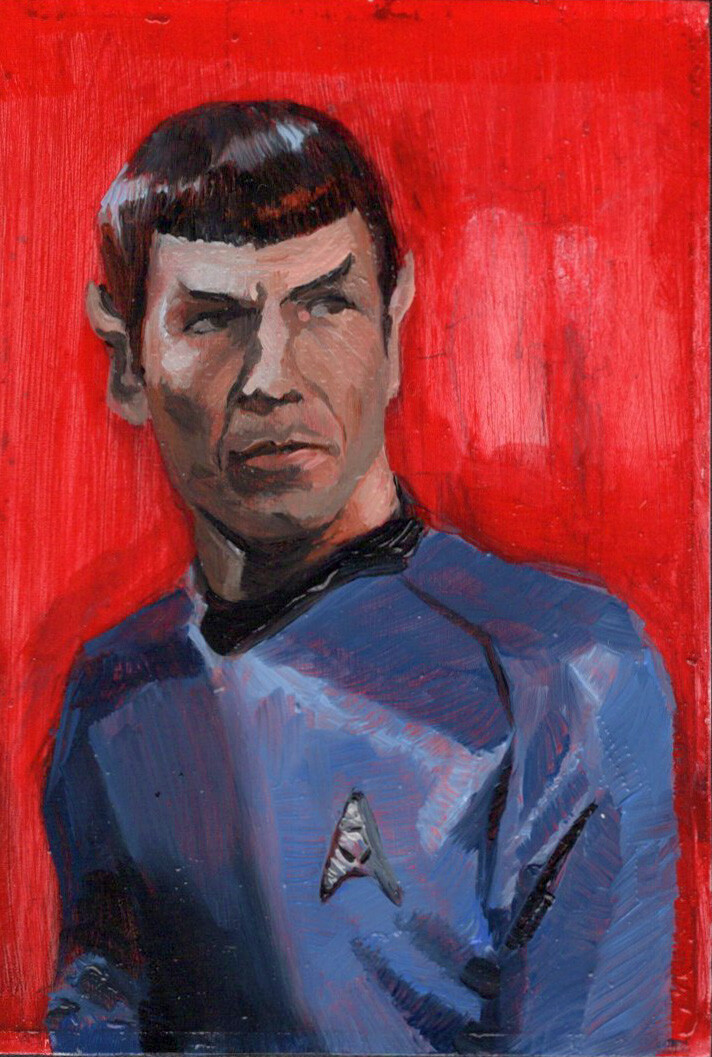 Spock - Star Trek - Oil Paint Sketch Card