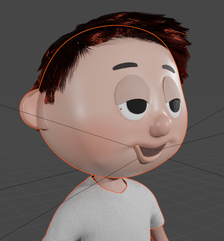 The character has multiple eyelids that are changed using shape keys.