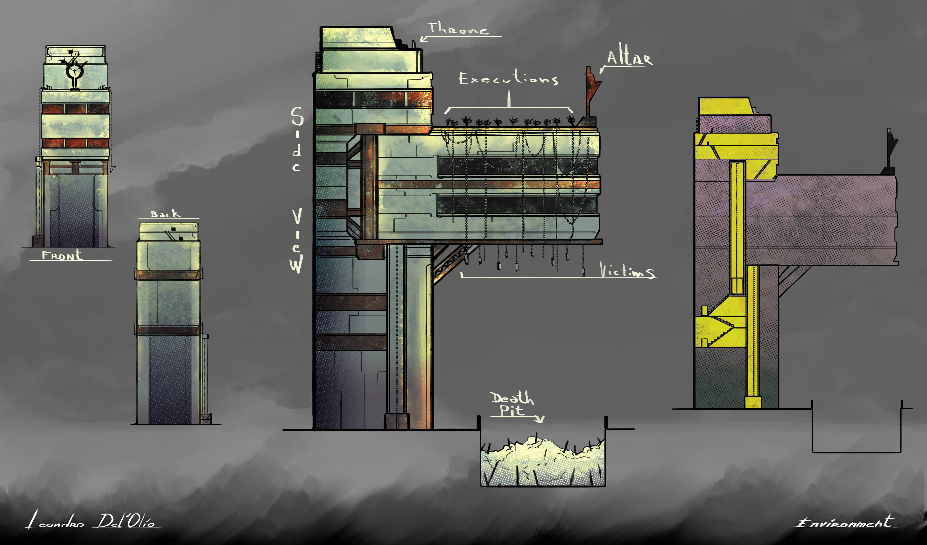The haven.
i wanted a difficult access building i always liked the fortress of immortan Joe from Mad Max, high and full of resources. the difference is that the surrounding of this haven is not inviting to outsiders.