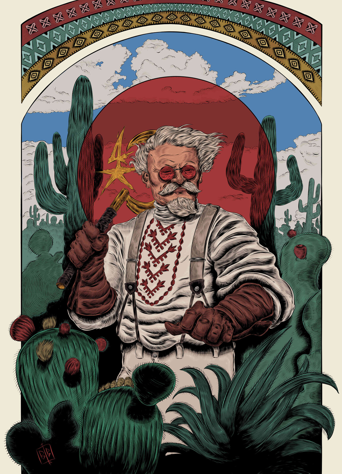 Trotsky inside the garden of Coyoacan.
