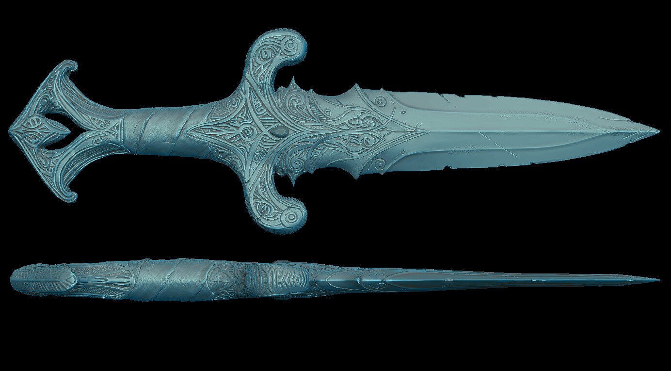 zbrush screenshot of the dagger model
