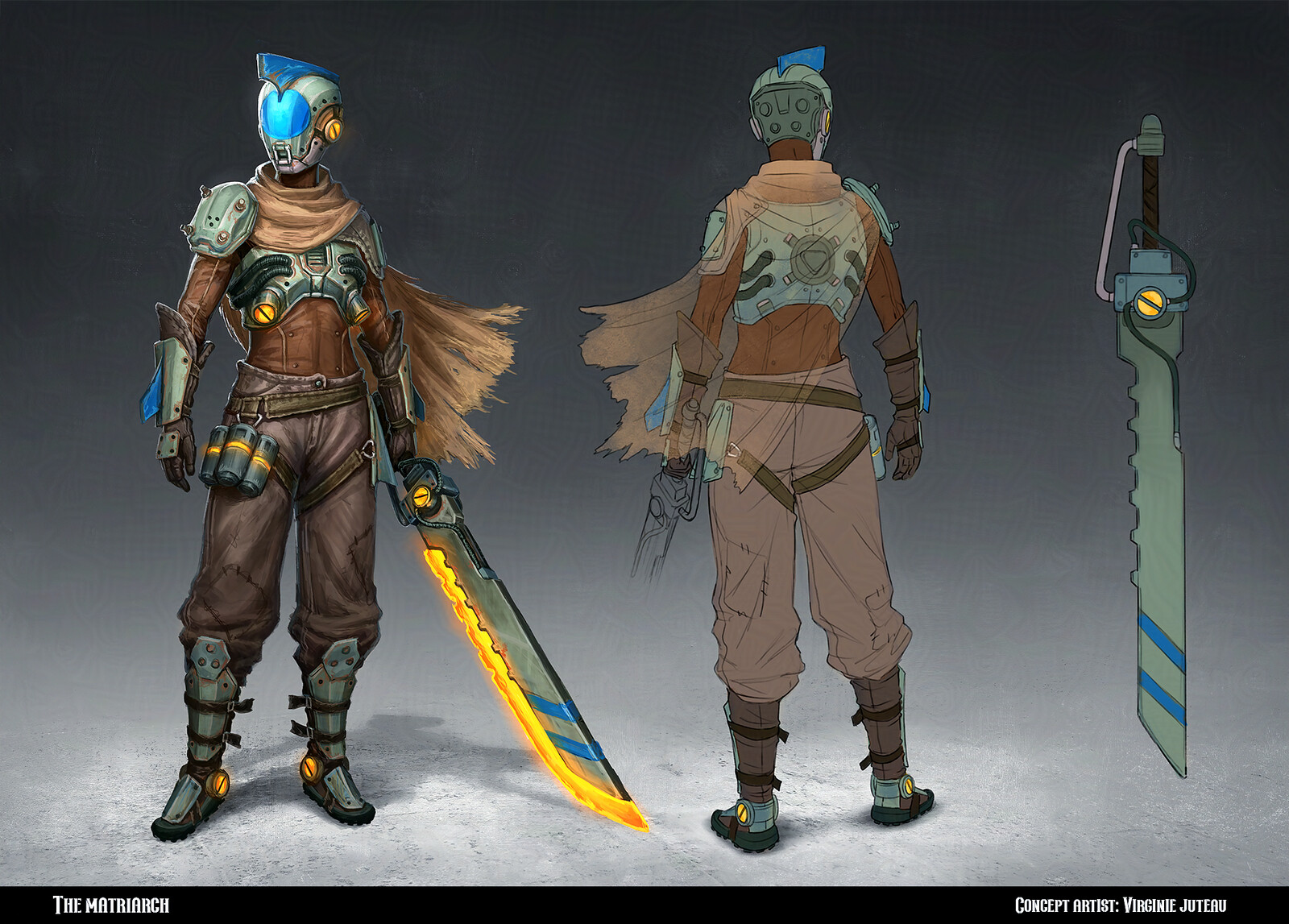 This is the final design. We adjusted the color accent so that it doesn't look too similar to the villain, who uses orange-red.