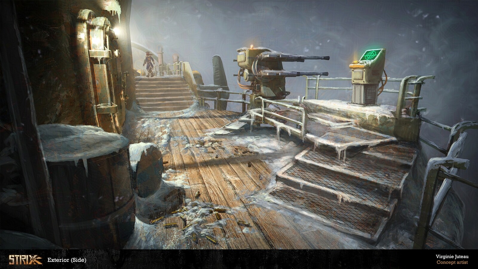 The sides of the ships have anti-air gun stations.