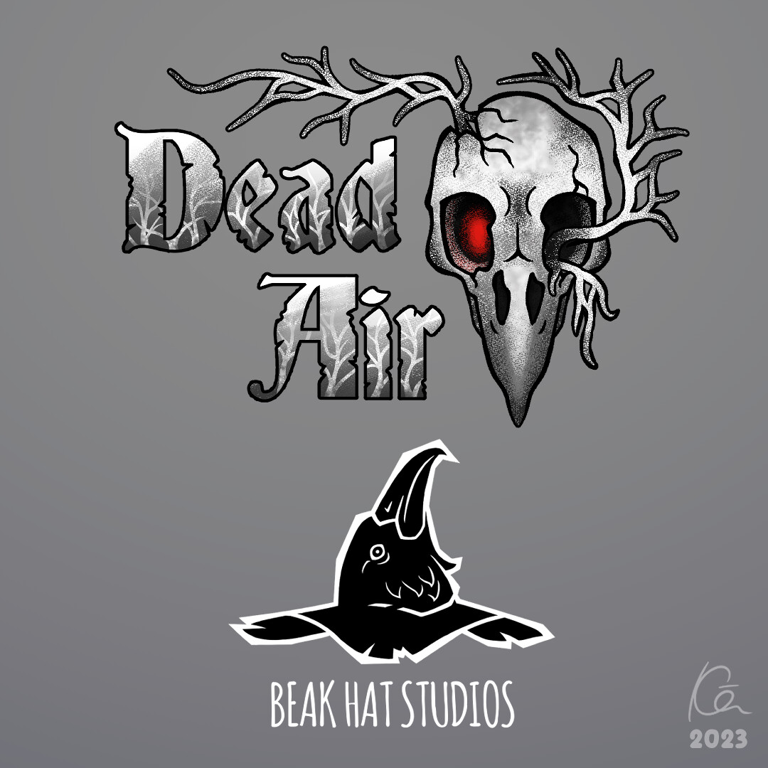 Logos I made for the game and the project group (not a real company)