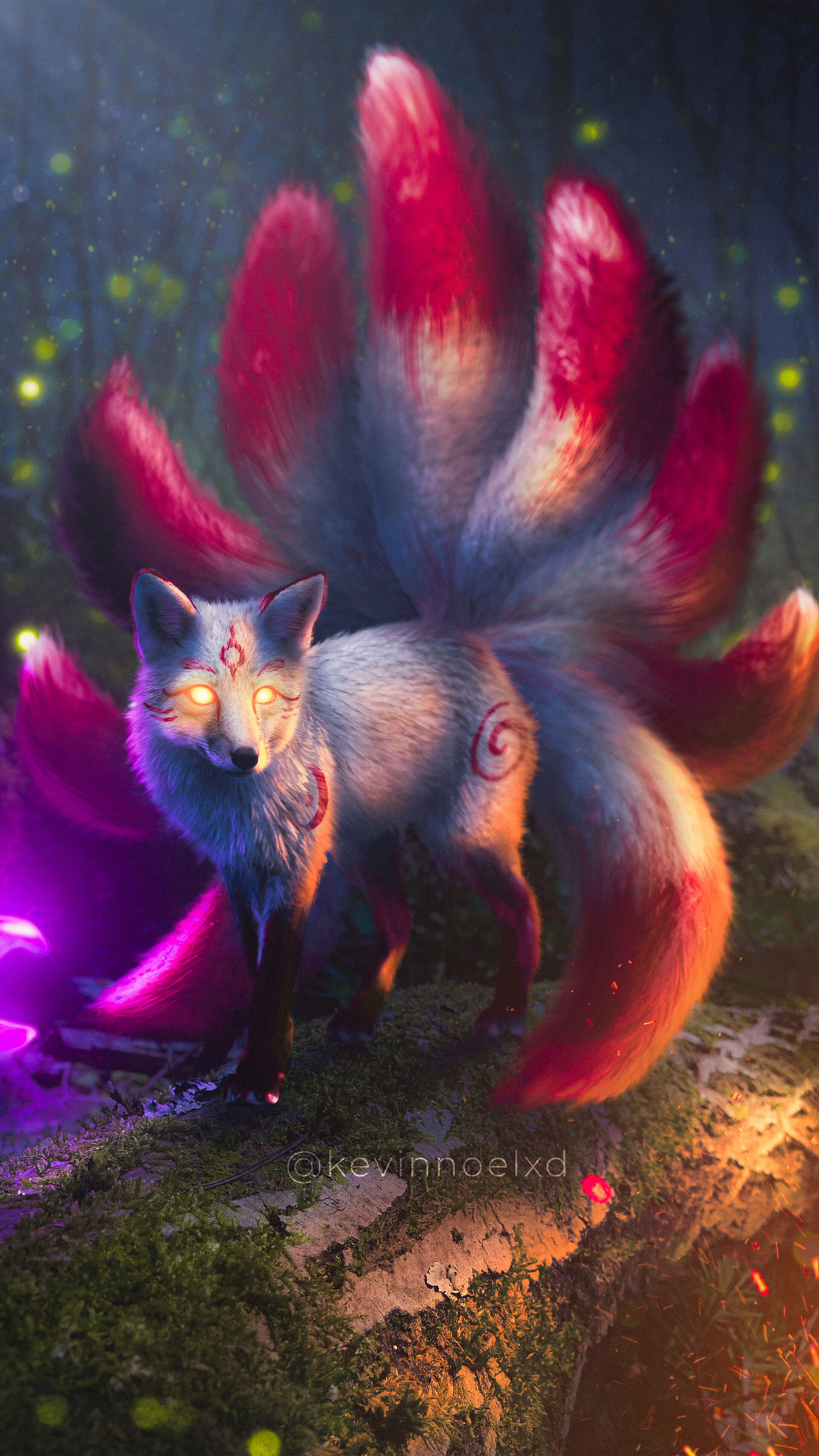 ArtStation - Kyūbi no kitsune, image size:1920x3412