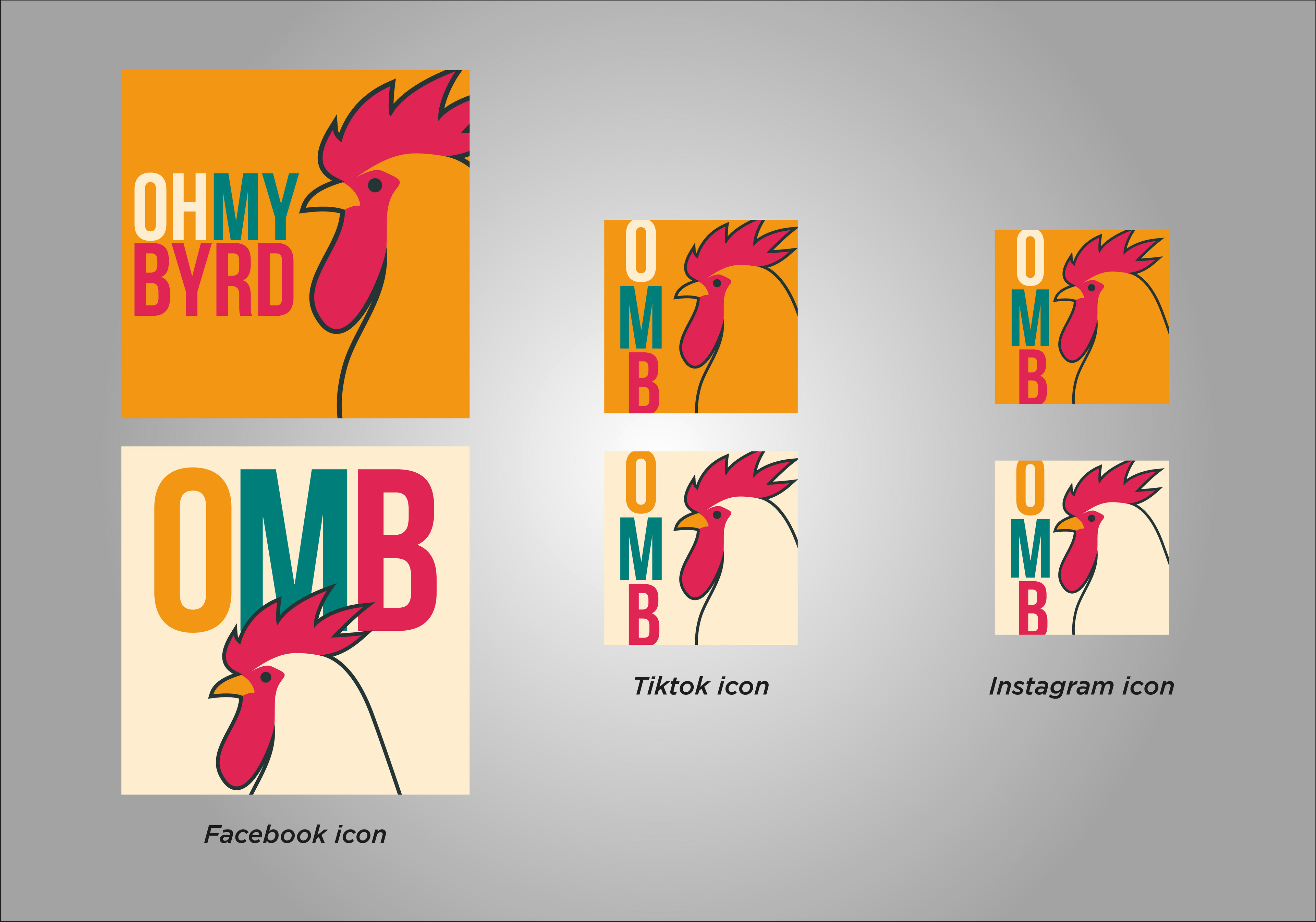 Finalized logo sized for different social media icons