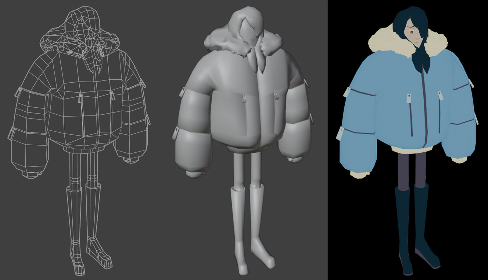 Box modelling was used to make the model and keep it low-poly.