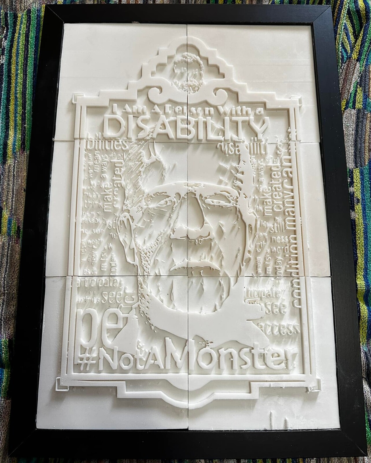 A photo of the tactile 3d print for #NotAMonster