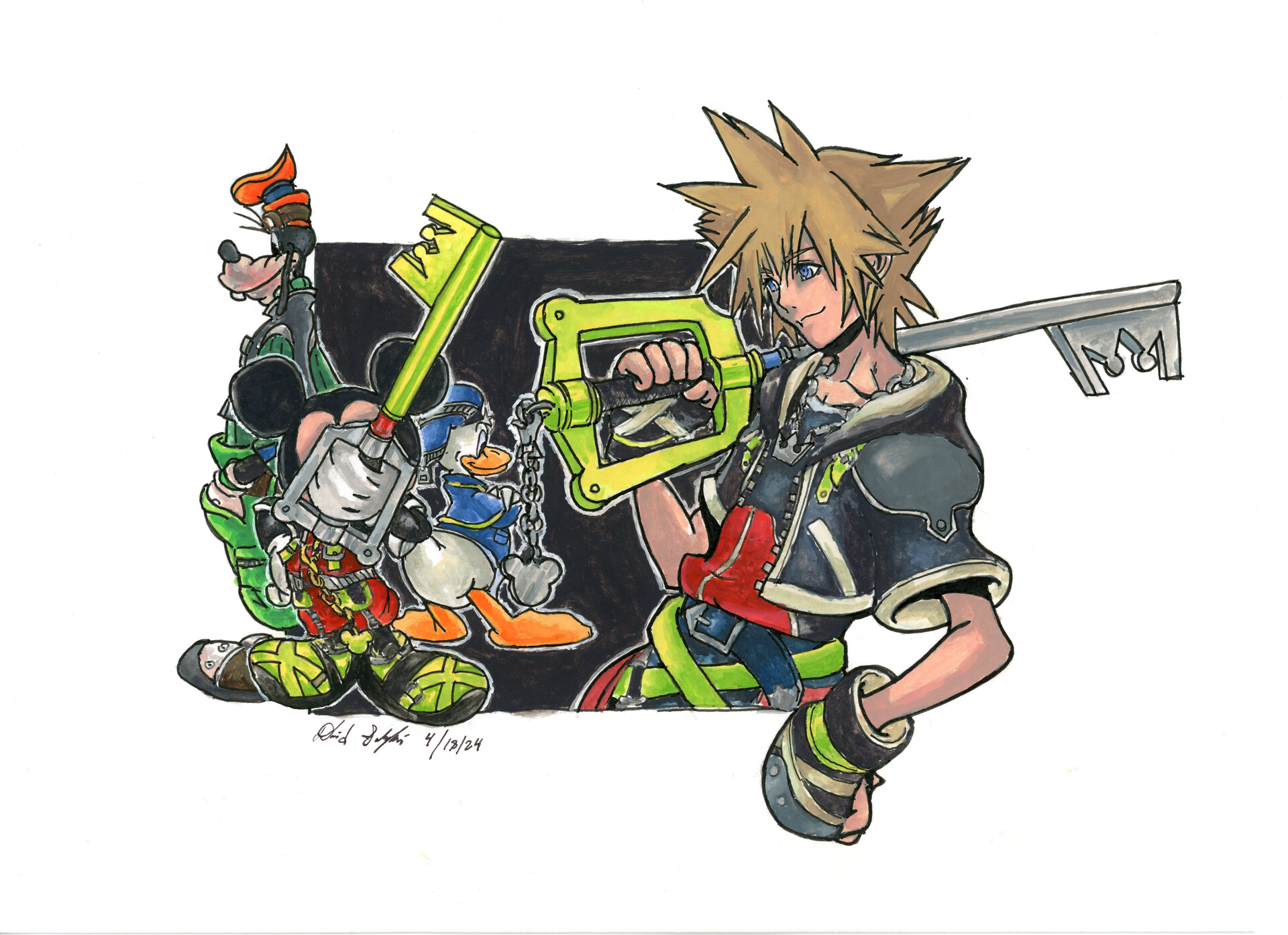 ArtStation - Kingdom Hearts 2 Final Mix (Ending Report Art), image size:1920x1395