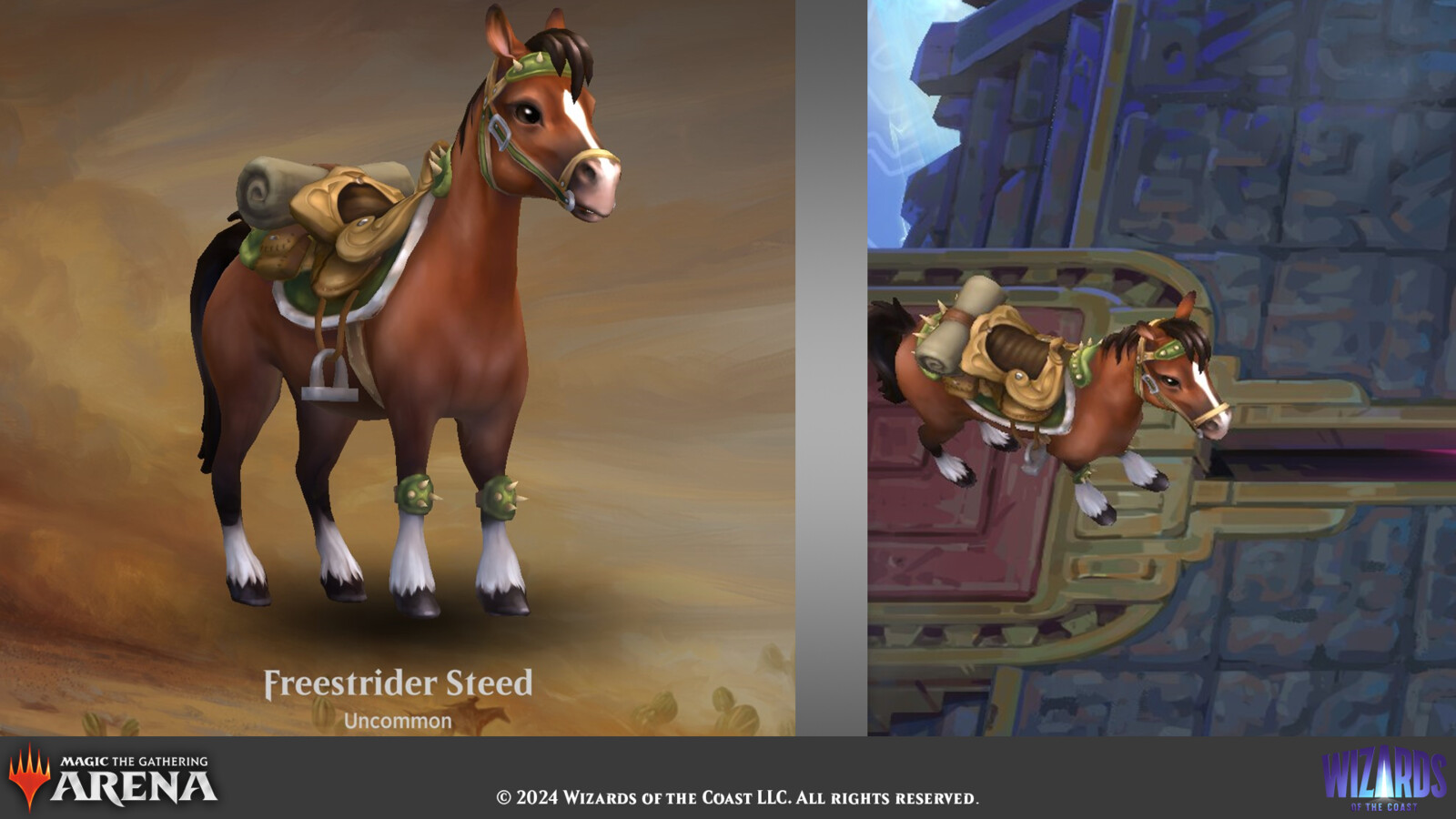 Select companion and game views for the Freestrider Steed