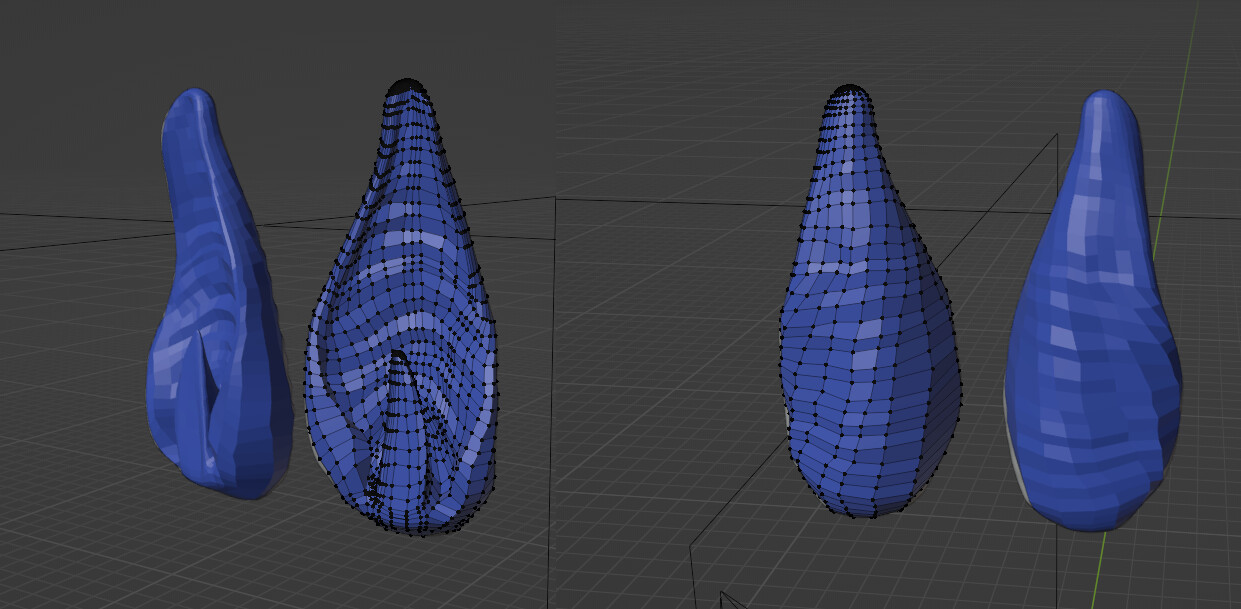 Re-topology of sculpted ears