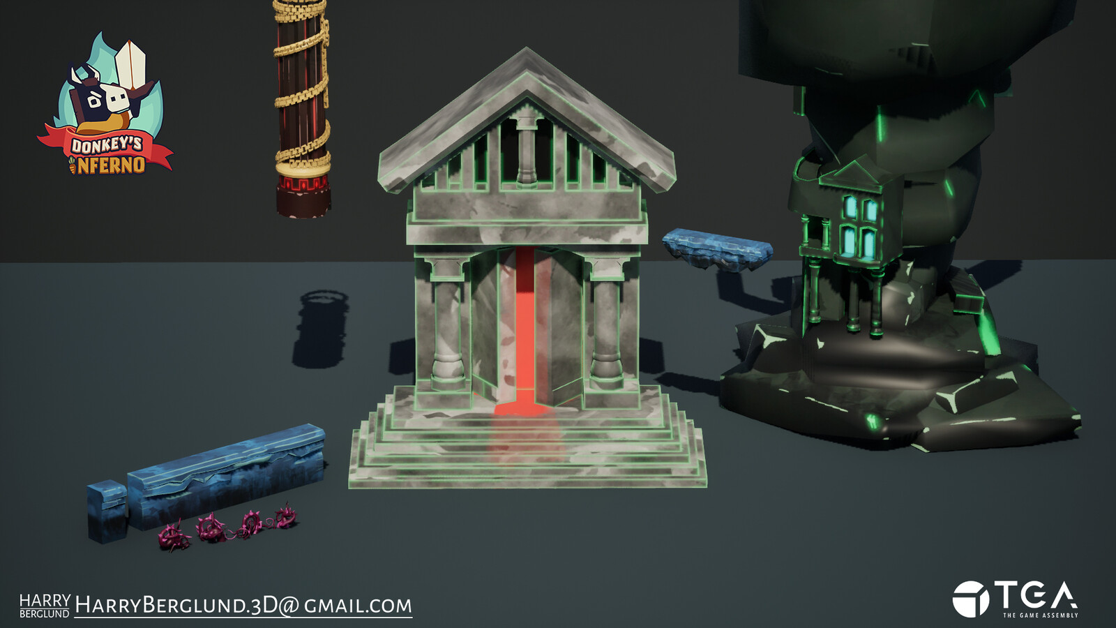 For this project I tried to touch on many avenues of game art, I worked on environment assets, 2D UI and a bit of 2D animation.  The project was 11 weeks halftime. 