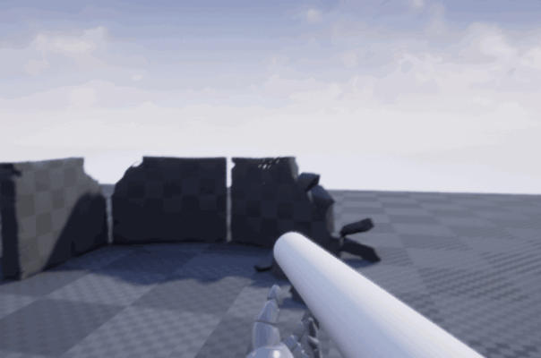 Some early object destruction tests in Unreal.