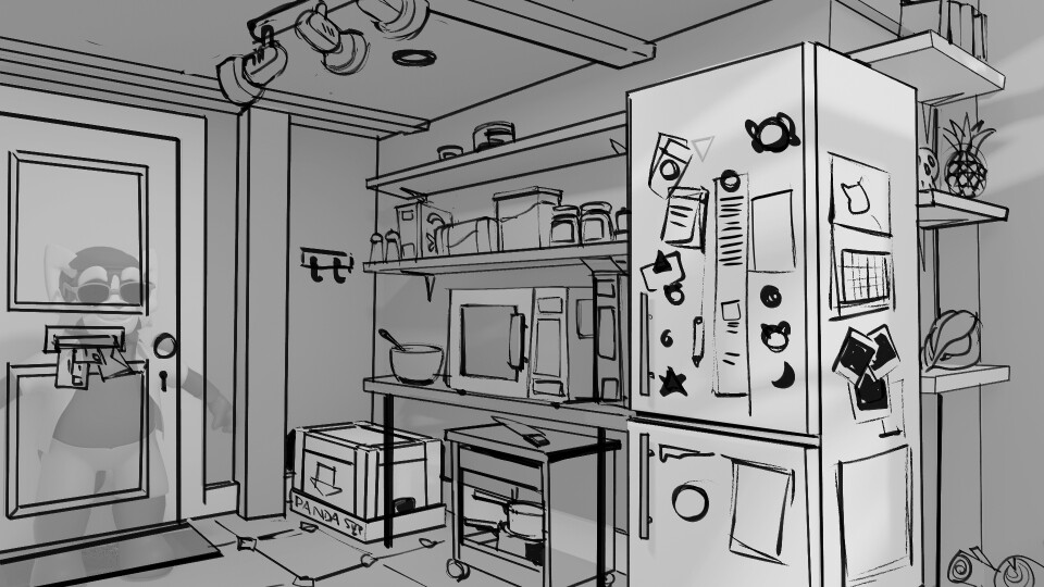 Sketch over block out for smaller design elements