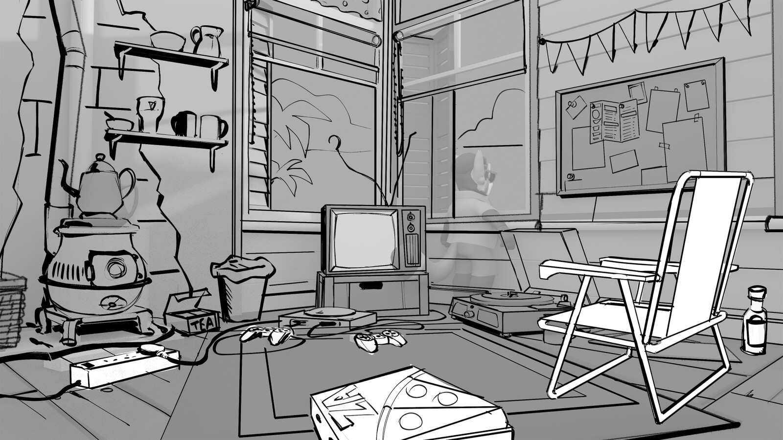 Sketch over block out for smaller design elements