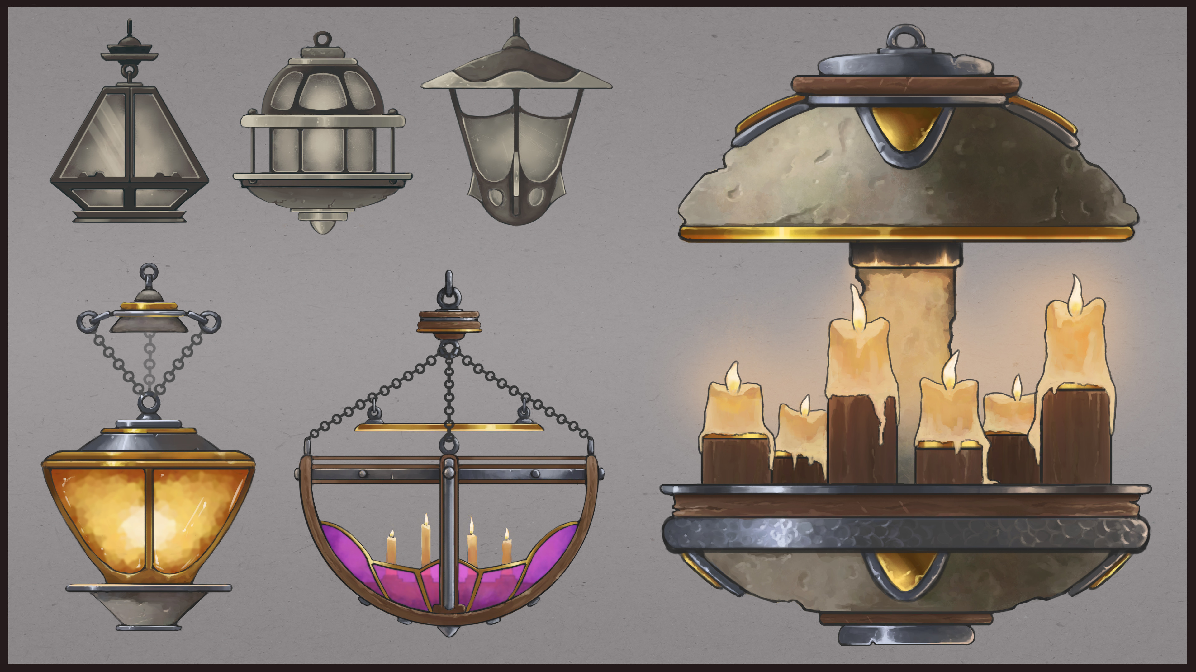 Fantasy lantern designs.