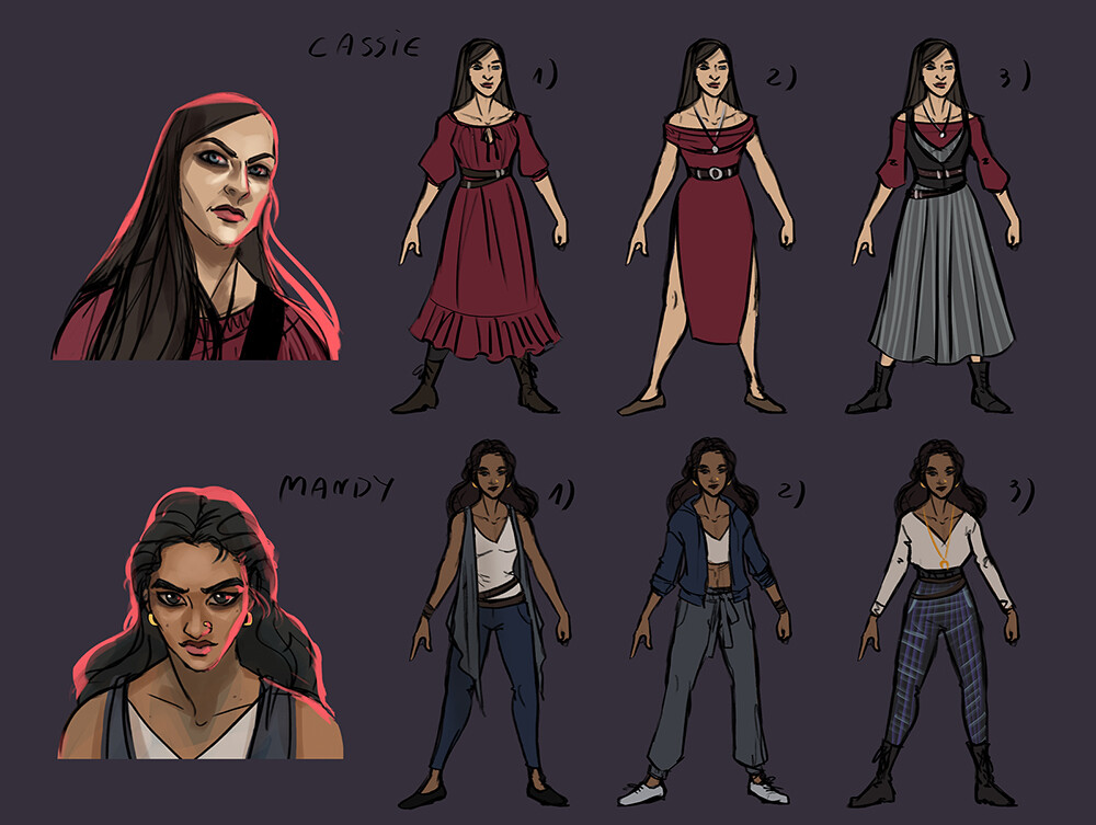 Box cover character concepts
