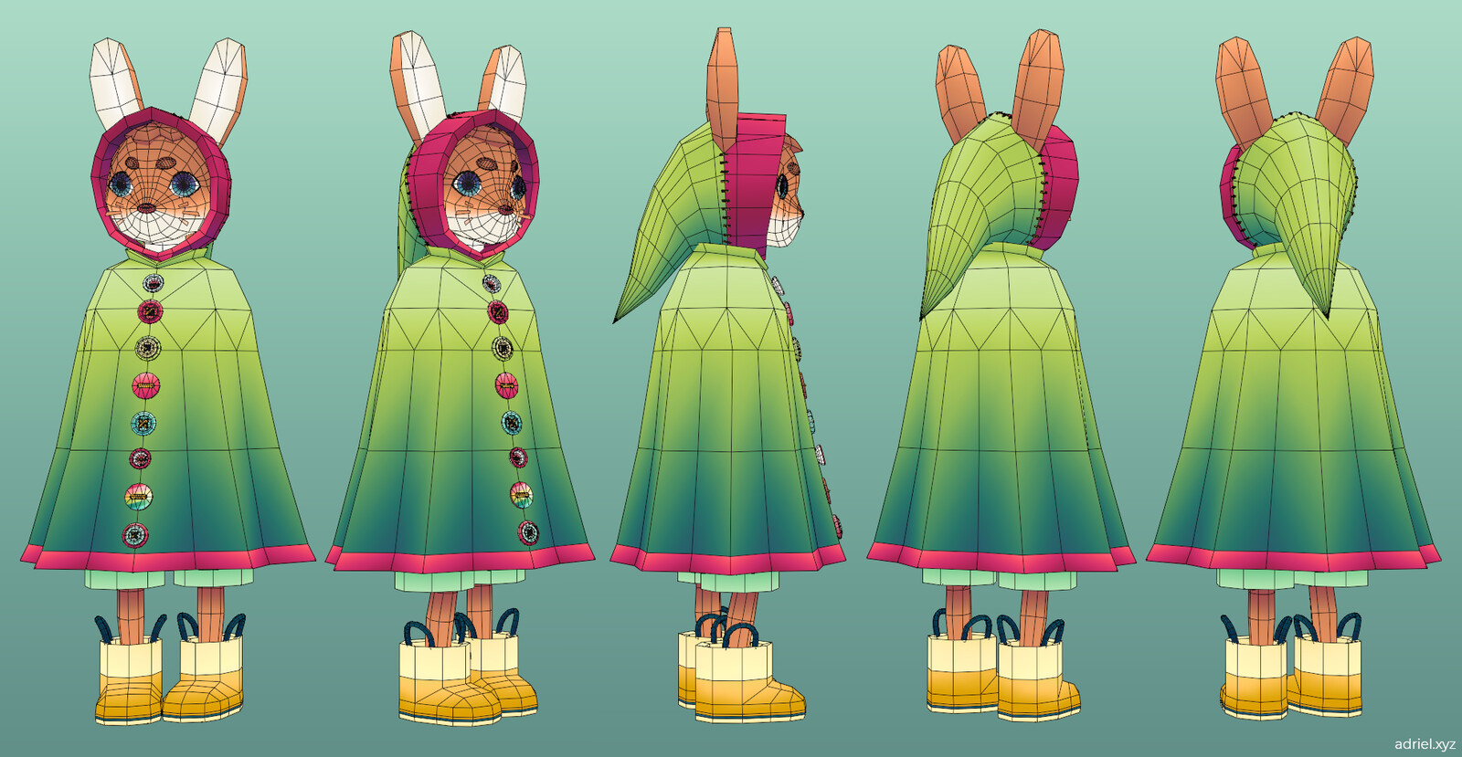 8871 tris. This project is render only &amp; with the goal of texturing only with gradients, which makes the polycount higher in places