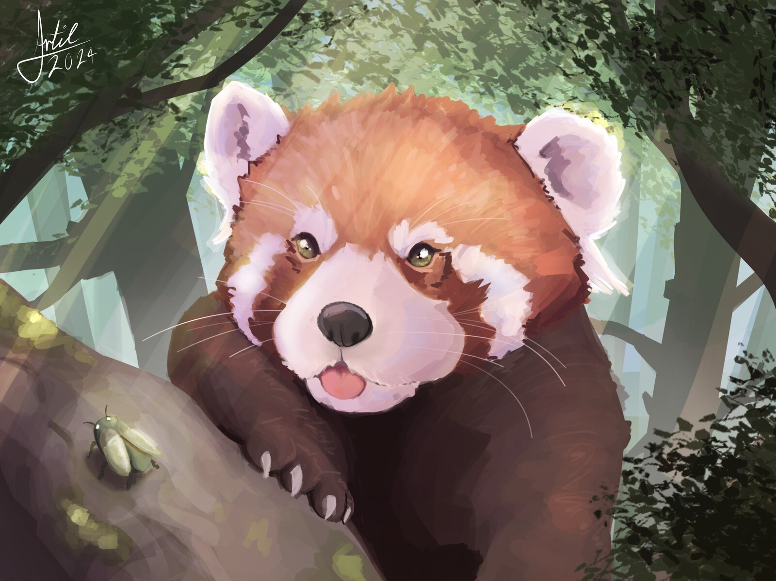 Red panda Painting practise