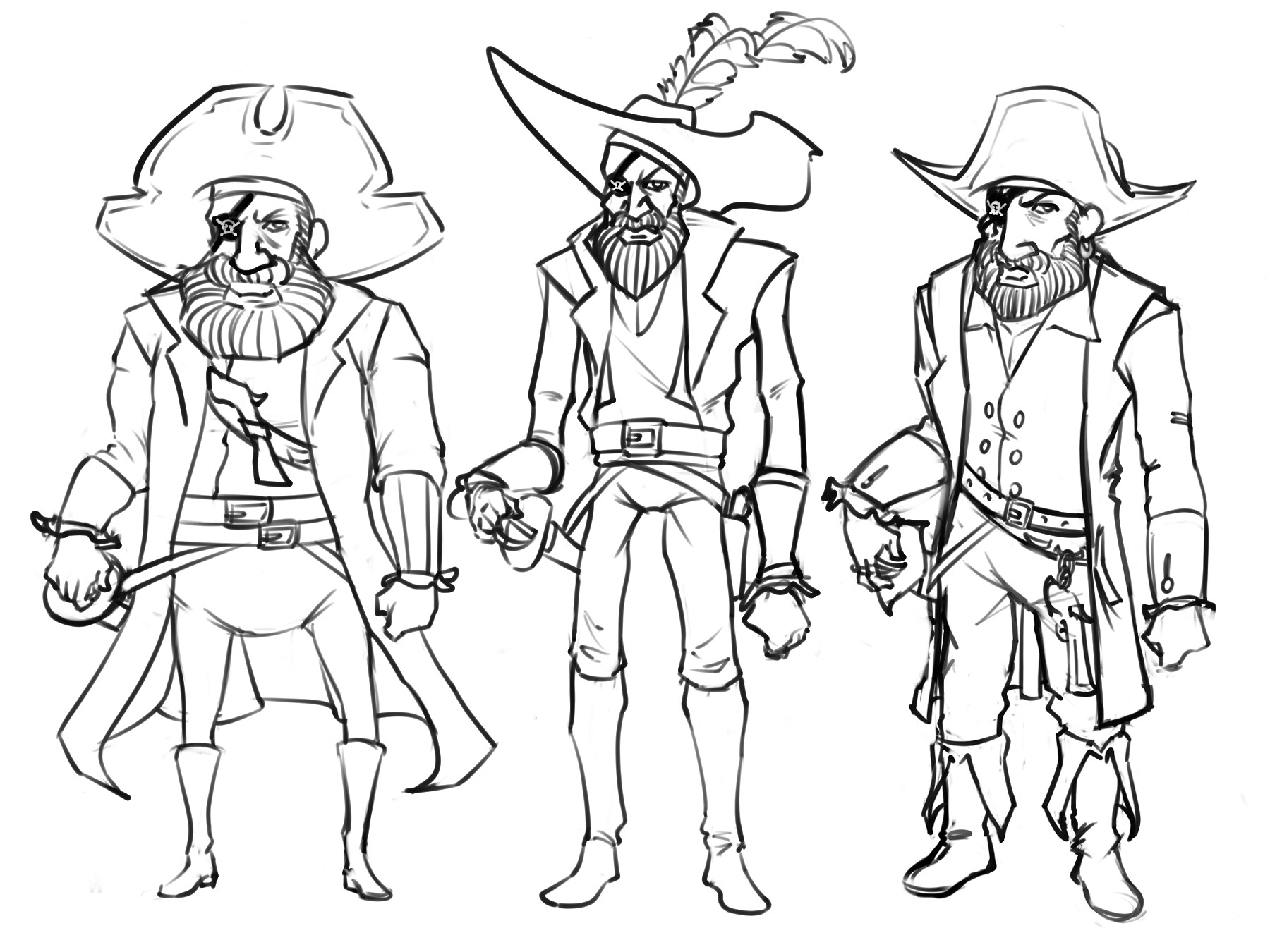 Artstation pirate character design sheet
