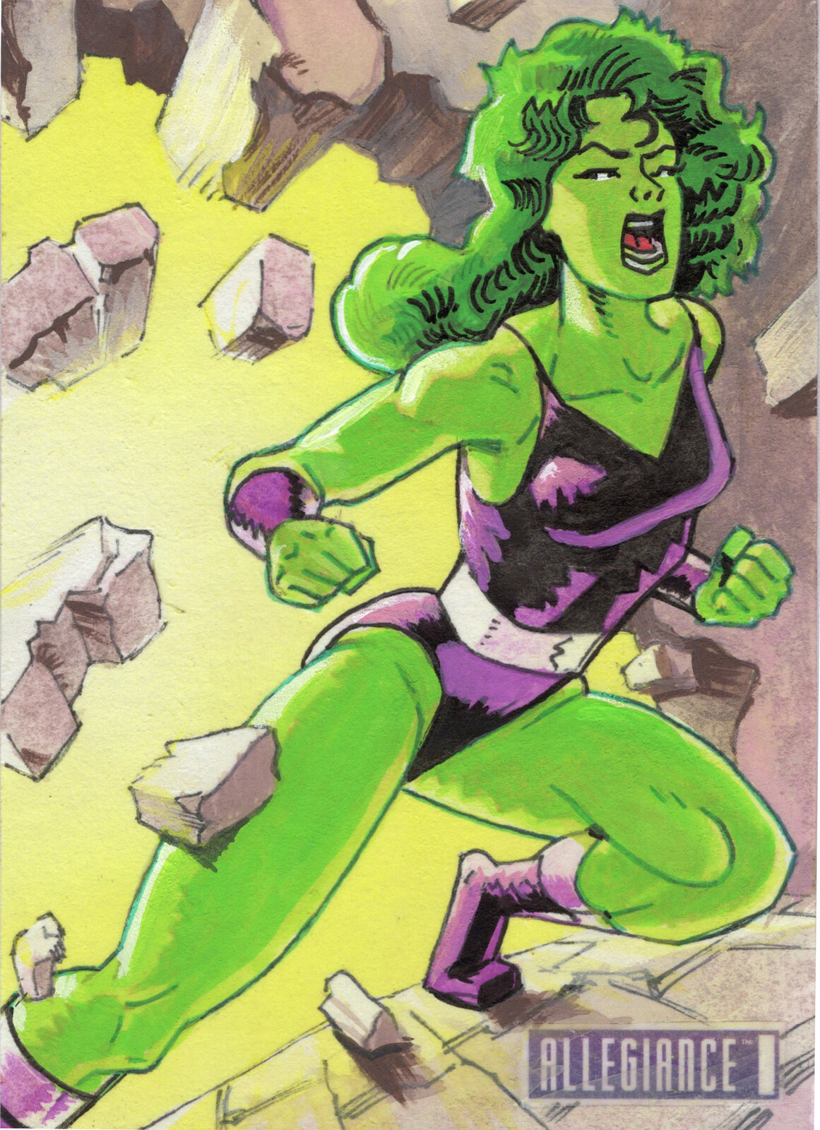 She-Hulk - Upper Deck Infinity Trilogy Marvel Allegiance Sketchcard