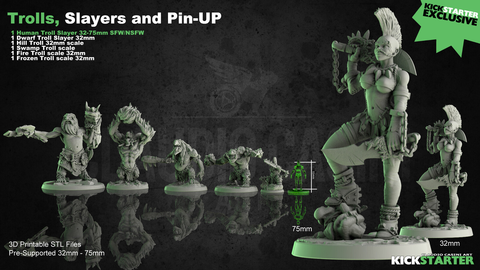 Trolls and Slayers - STL miniature for 3D Printing
