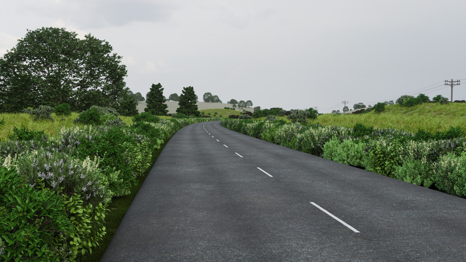 Rural highway set piece I did design and layout on, as well as pavement materials