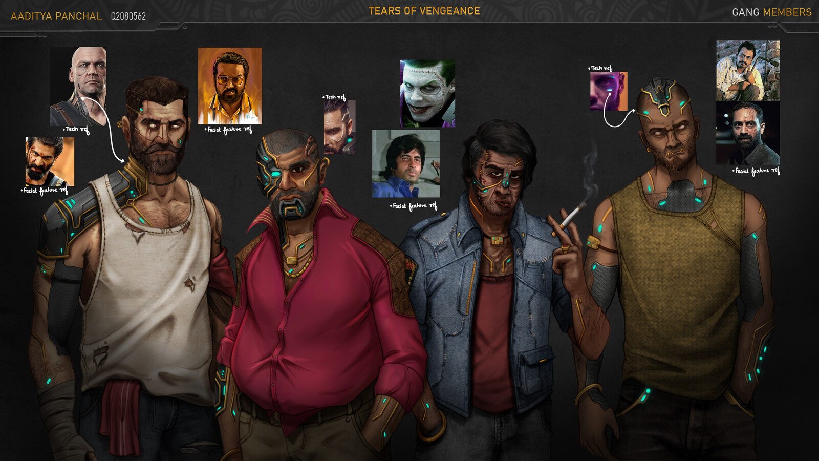 Gang Members Line Up
