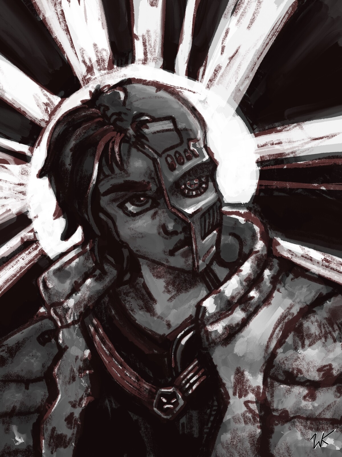 My favorite version, this is the drawing plus shading, I left the drawing to give it more of a grunge look.