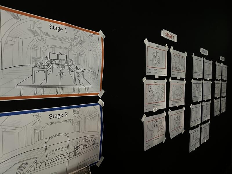 Sketches and storyboards printed and referenced on film site.