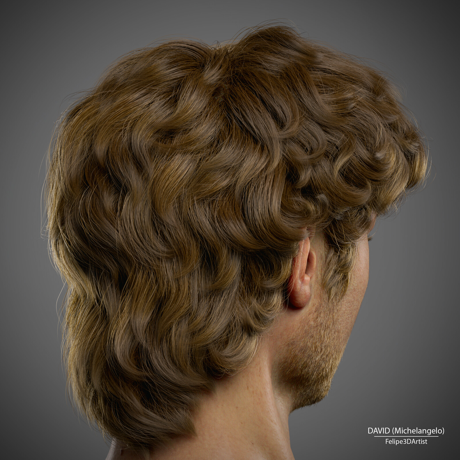 Realistic David (Michelangelo) 3D Rendering