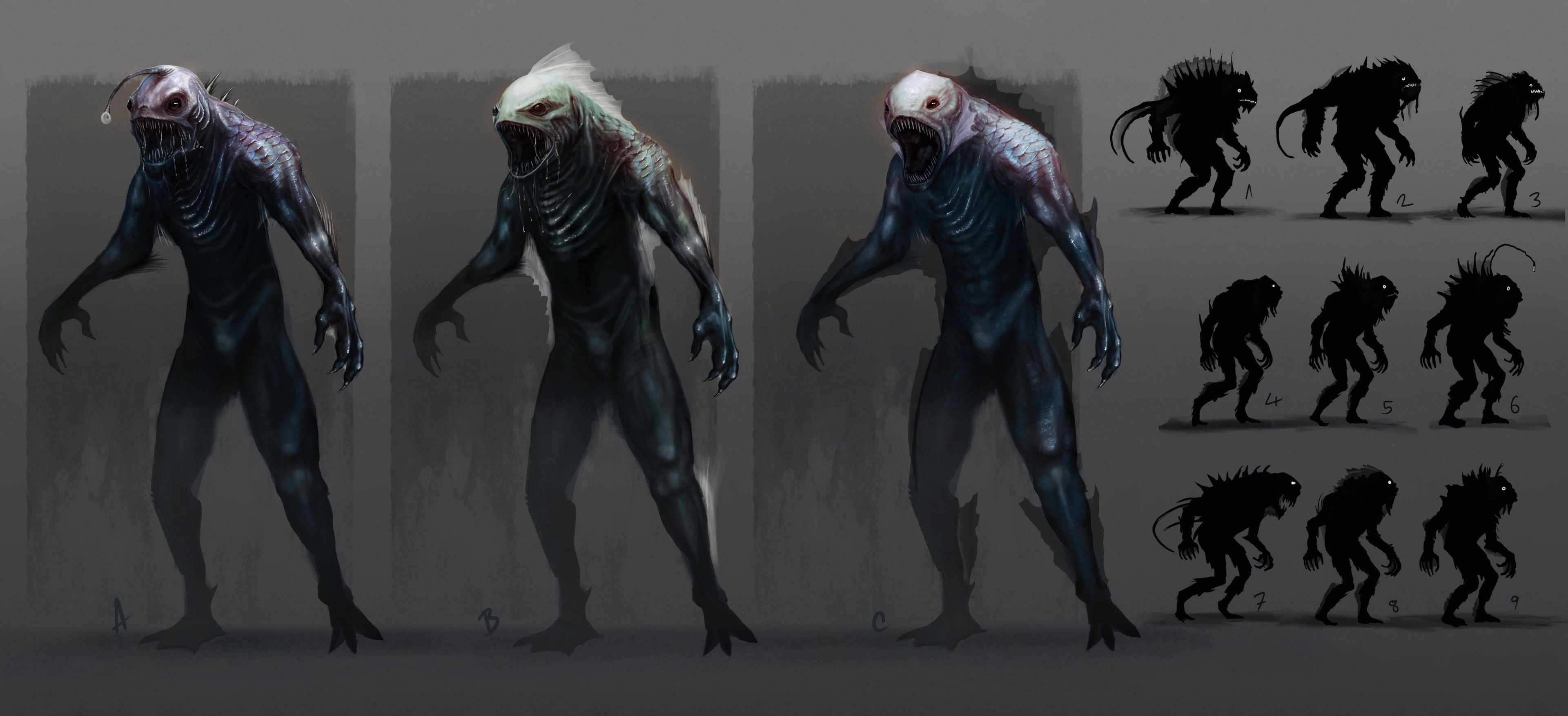 Exploration silhouettes and thumbnails