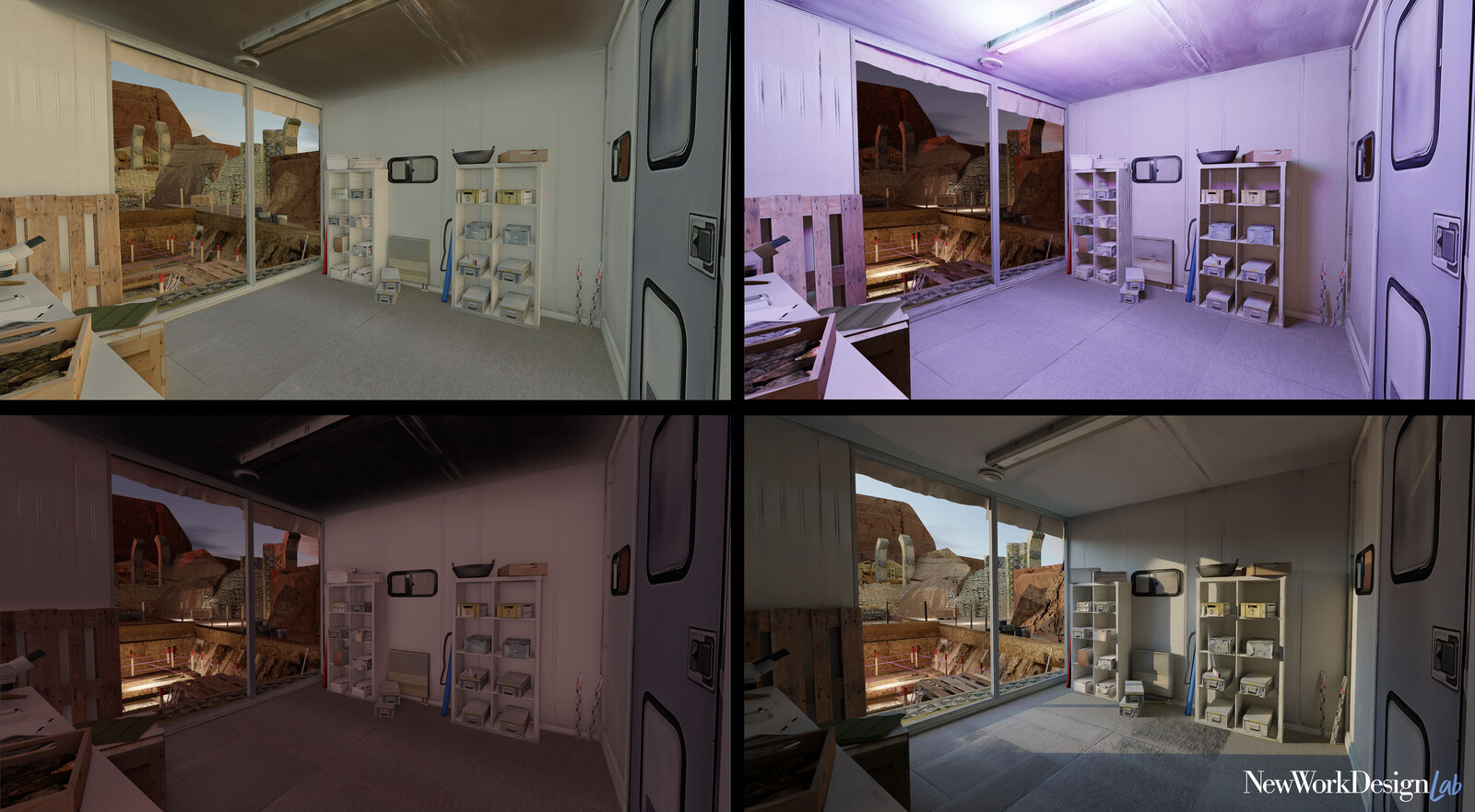 Different lighting scenarios.